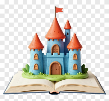 Colorful Castle On An Open Book PNG