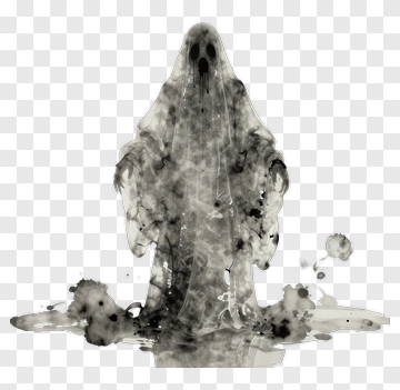 Ghost In Dark Watercolor Style PNG