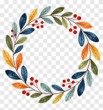 Colorful Leaf Wreath PNG