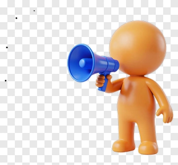 3D Character Holding A Megaphone PNG