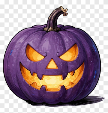 Halloween Pumpkin With A Scary Face PNG
