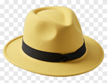 Yellow Fedora Hat PNG