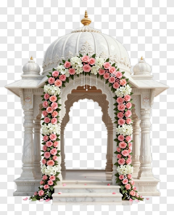 Decorative Wedding Mandap With Flowers PNG