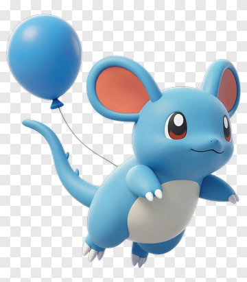 Cartoon Mouse Holding A Blue Balloon PNG