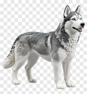 3D Siberian Husky Dog PNG