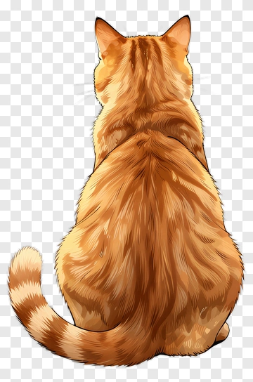 Orange Cat Sitting PNG