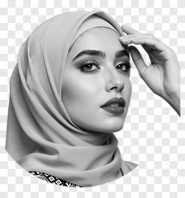 Woman In Hijab Touching Face PNG