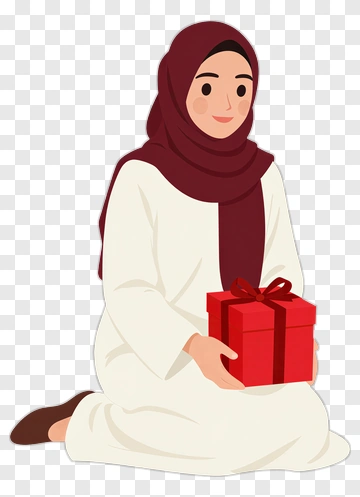 Woman Holding A Gift Box PNG