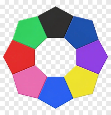 Colorful Geometric Shape Arrangement PNG