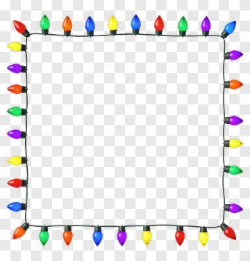 Colorful Christmas Light Frame PNG
