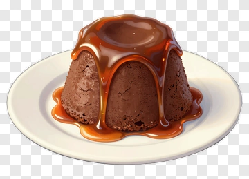 Chocolate Dessert With Caramel Sauce PNG