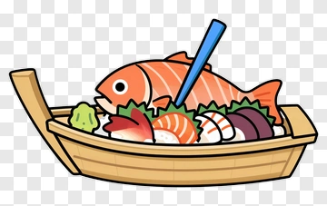 Sushi Boat With Salmon And Various Sushi Types PNG