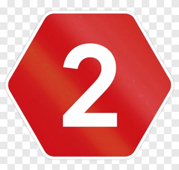 Red Stop Sign With Number Two PNG