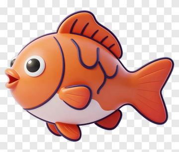 Cartoon Goldfish With Big Eyes PNG