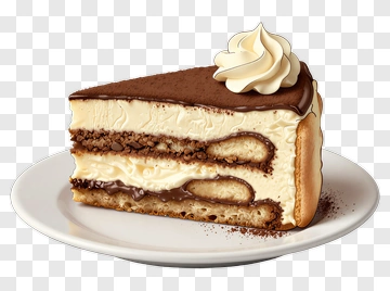 Delicious Chocolate Cake Slice With Cream PNG