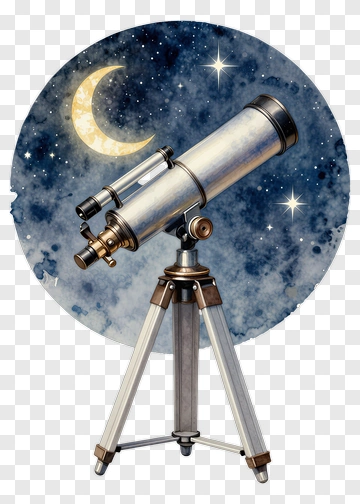 Telescope Against A Starry Night Sky PNG