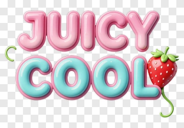 Juicy Cool Text With Strawberry PNG