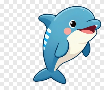 Cartoon Dolphin Smiling PNG