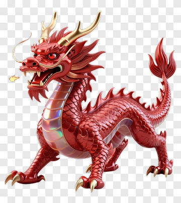 3D Red Dragon PNG