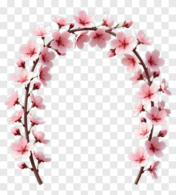 Cherry Blossom Floral Arch PNG