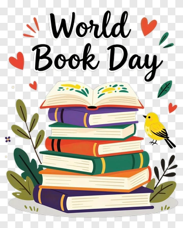 World Book Day Celebration With Colorful Books PNG