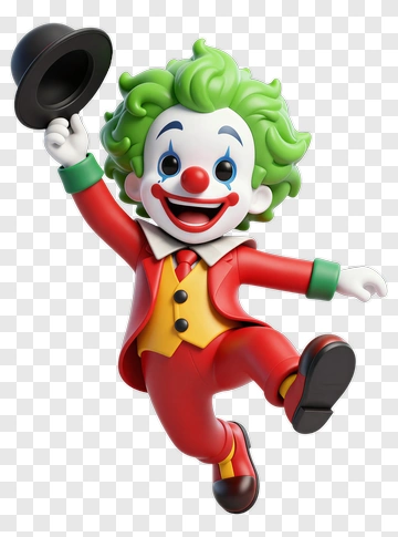 Cartoon Clown Holding A Hat PNG