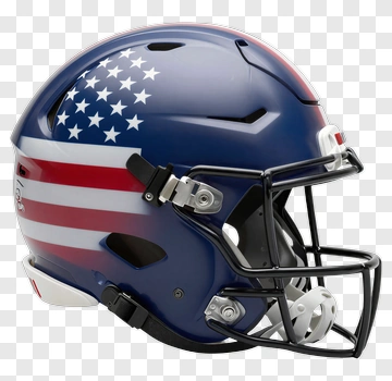 Football Helmet With American Flag Design PNG