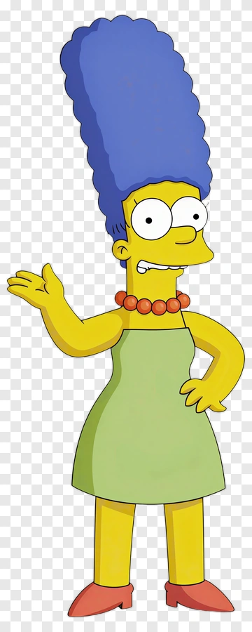 Cartoon Character With Blue Hair And Green Dress PNG