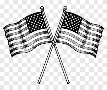 Crossed American Flags PNG