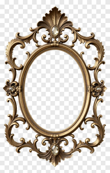 Ornate Gold Picture Frame PNG