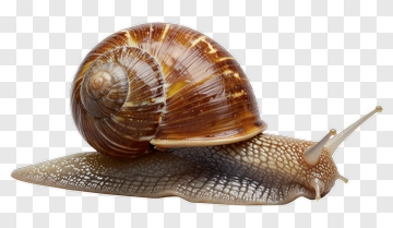 Realistic Snail With Detailed Shell PNG