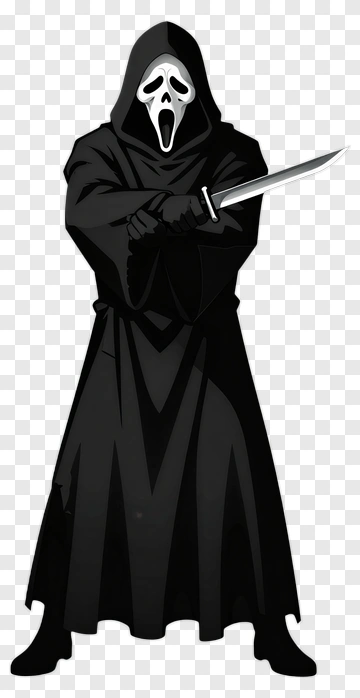 Cartoon Ghost Holding A Knife PNG