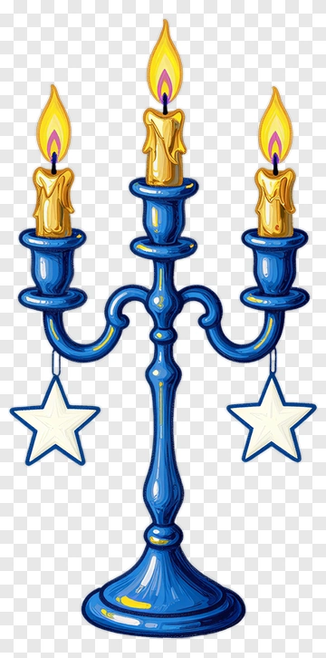 Colorful Candle Holder With Stars PNG