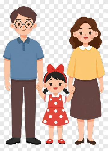 Happy Family Holding Hands PNG