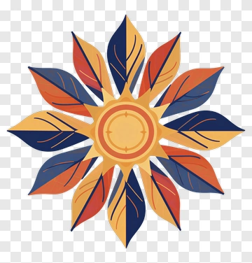 Colorful Leaf Mandala Design PNG