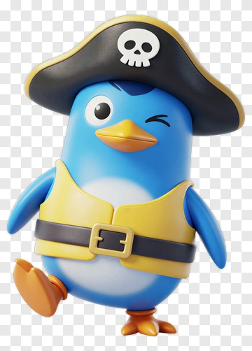 Pirate Penguin Character PNG
