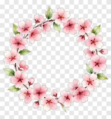 Watercolor Floral Wreath PNG