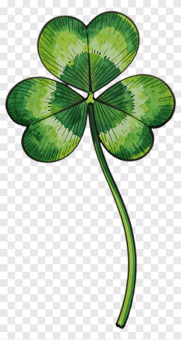 Green Four-Leaf Clover PNG
