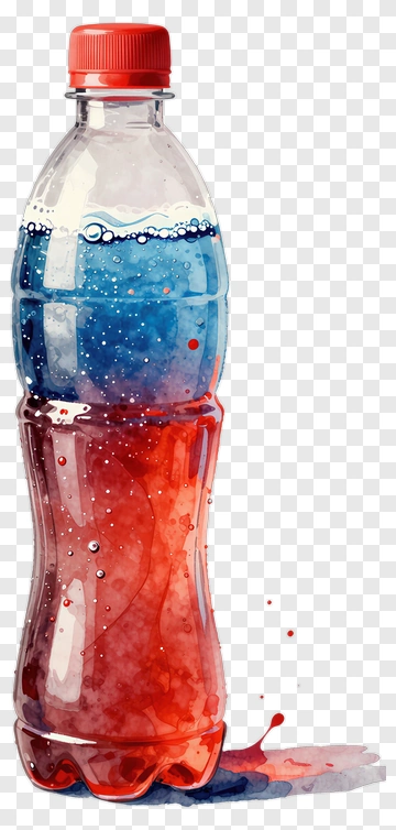 Water Bottle With Red And Blue Liquid PNG