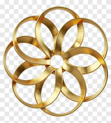 Golden Flower Design PNG