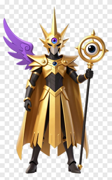 Fantasy Character Holding A Staff PNG
