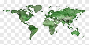 Green World Map PNG