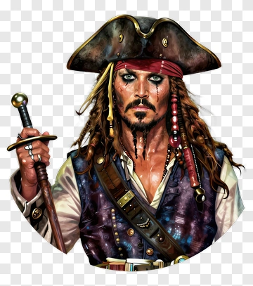 Pirate Character Holding A Sword PNG