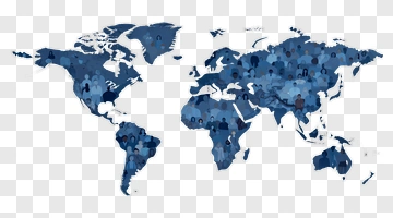 World Map With Population Density PNG