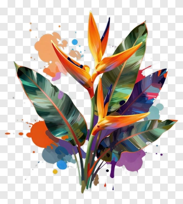 Colorful Bird Of Paradise Flower Arrangement PNG