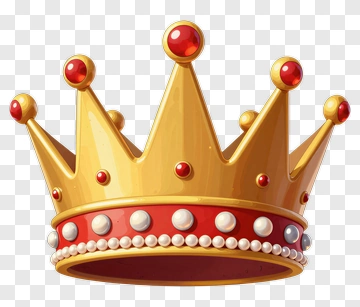 Golden Crown With Red And White Details PNG