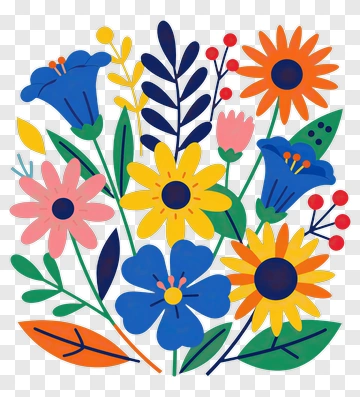 Colorful Flower Bouquet PNG