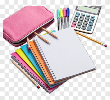 Colorful Notebooks And Stationery Supplies PNG