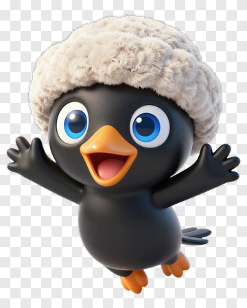 Cartoon Bird With A Wool Hat PNG