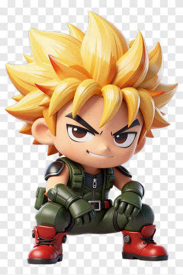 3D Cartoon Character With Spiky Hair PNG